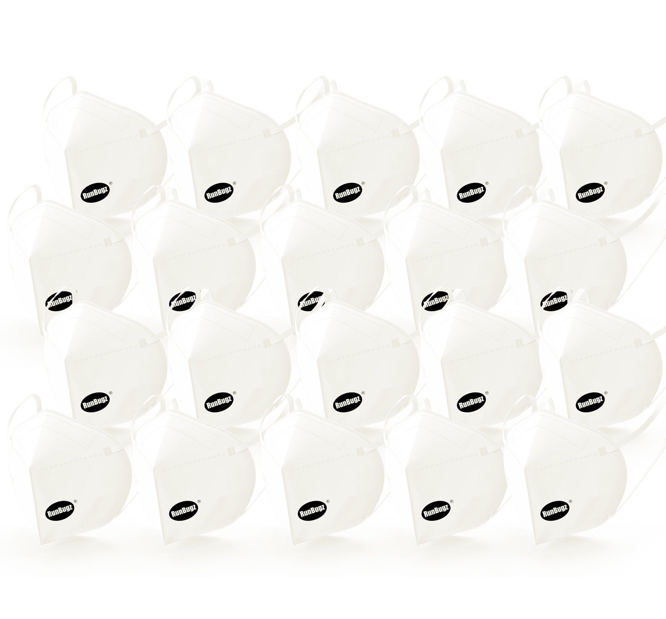 RunBugz White N-95 Face Mask With 5 Layer Protection