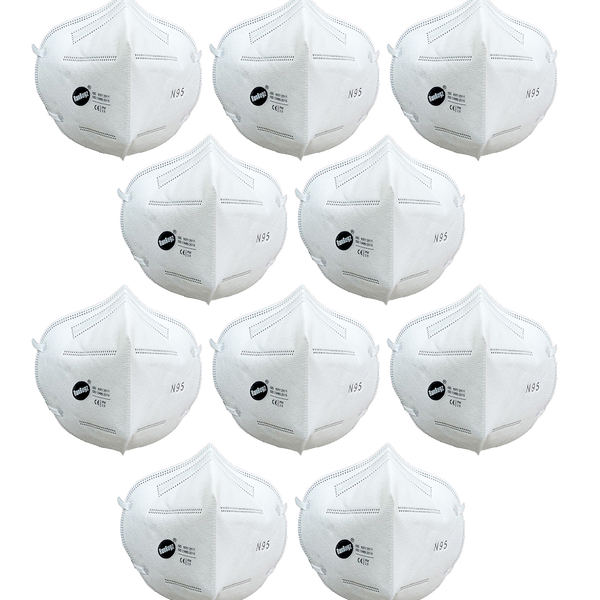 RunBugz White N-95 Head-loop Face Mask With 5 Layer Protection (Pack of 10)