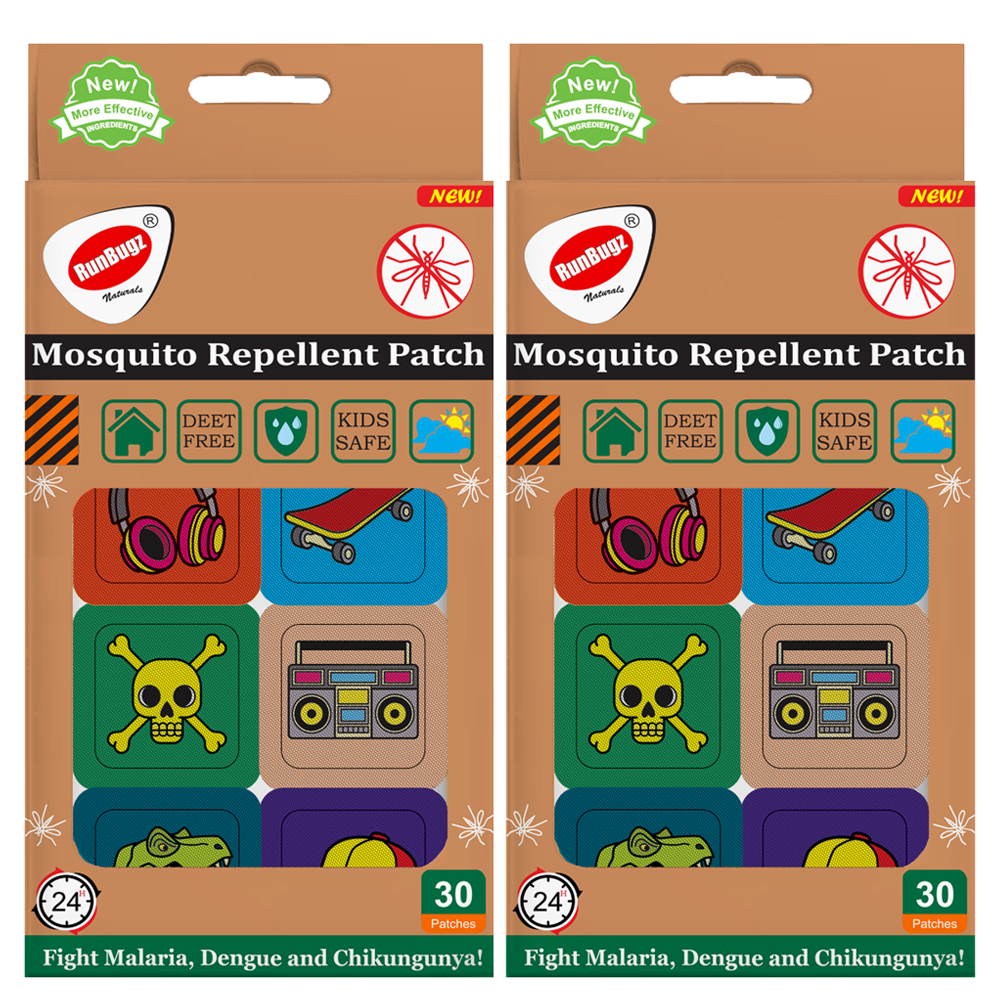 Mosquito Repellent Patches, 80s Printed, 30 patches