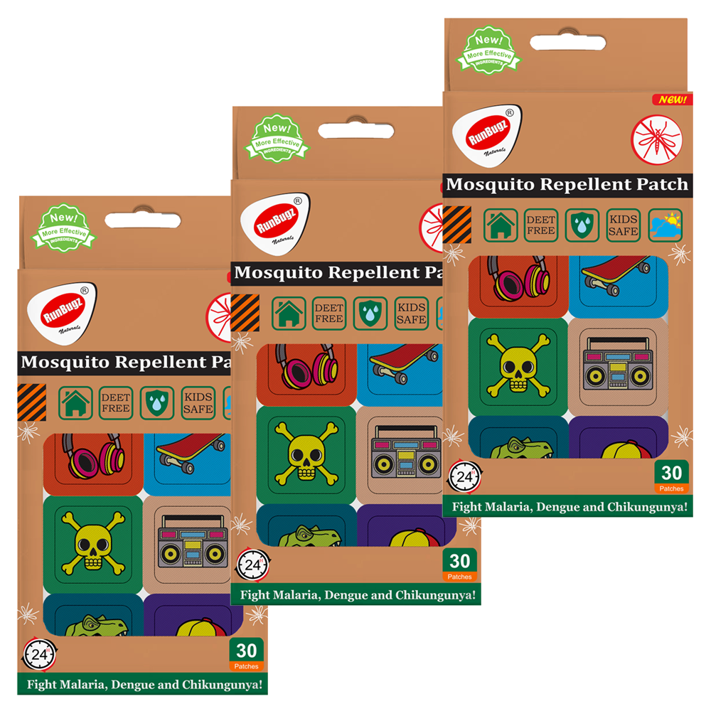 Mosquito Repellent Patches, 80s Printed, 30 patches