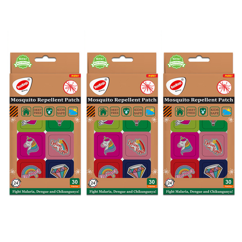 Mosquito Repellent Printed Patches - 30 Patches Per Pack