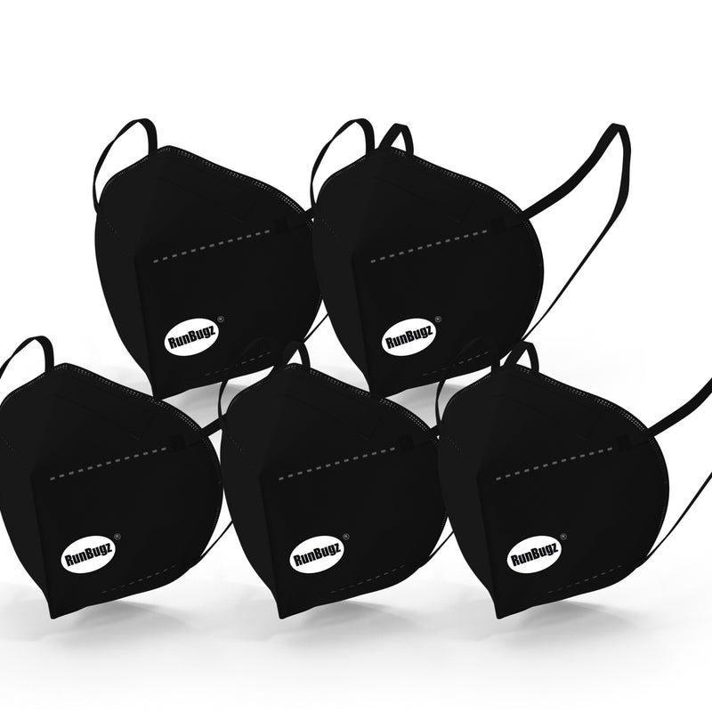 RunBugz Black Face Mask With 5 Layer Protection