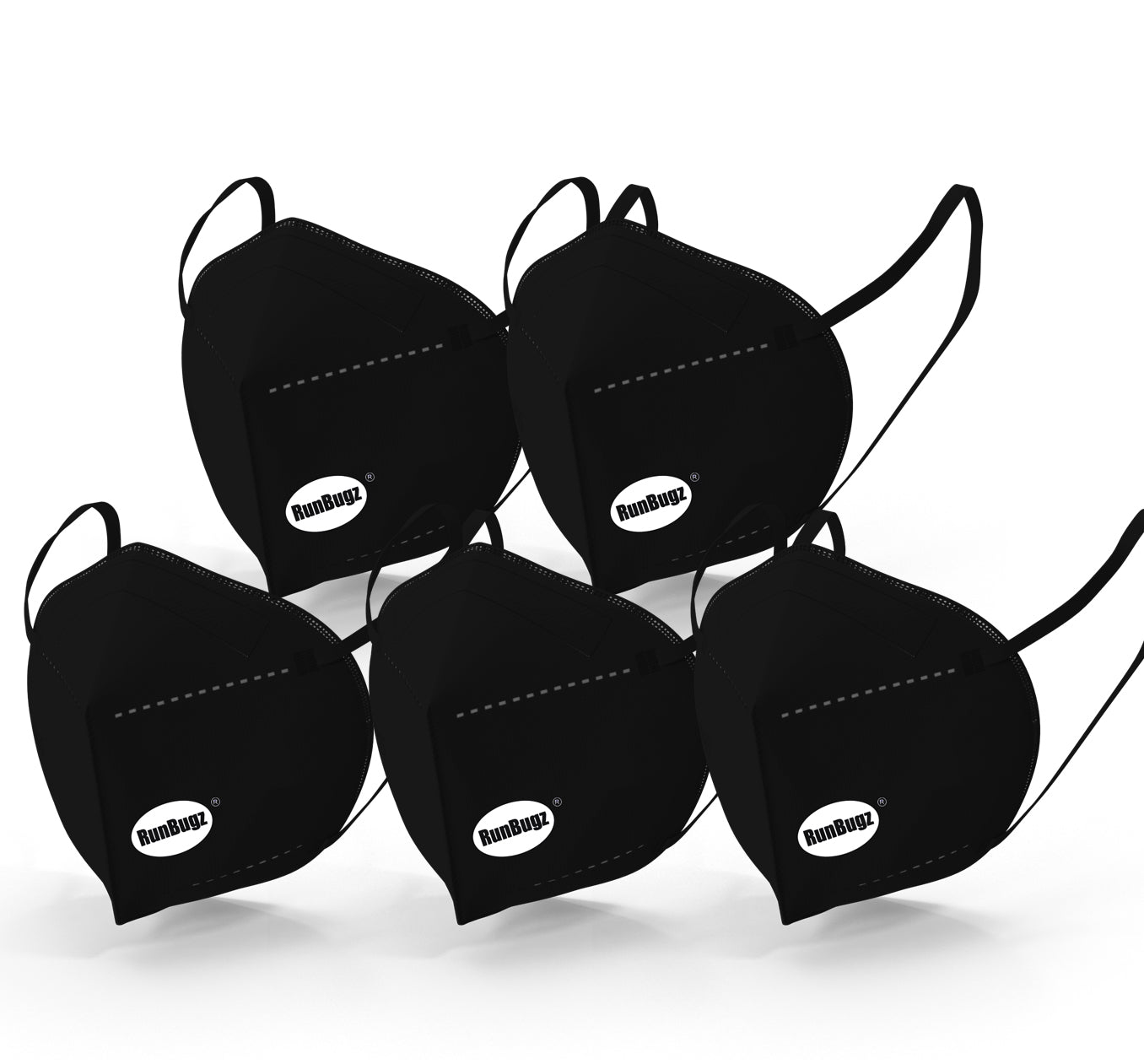 RunBugz Black Face Mask With 5 Layer Protection