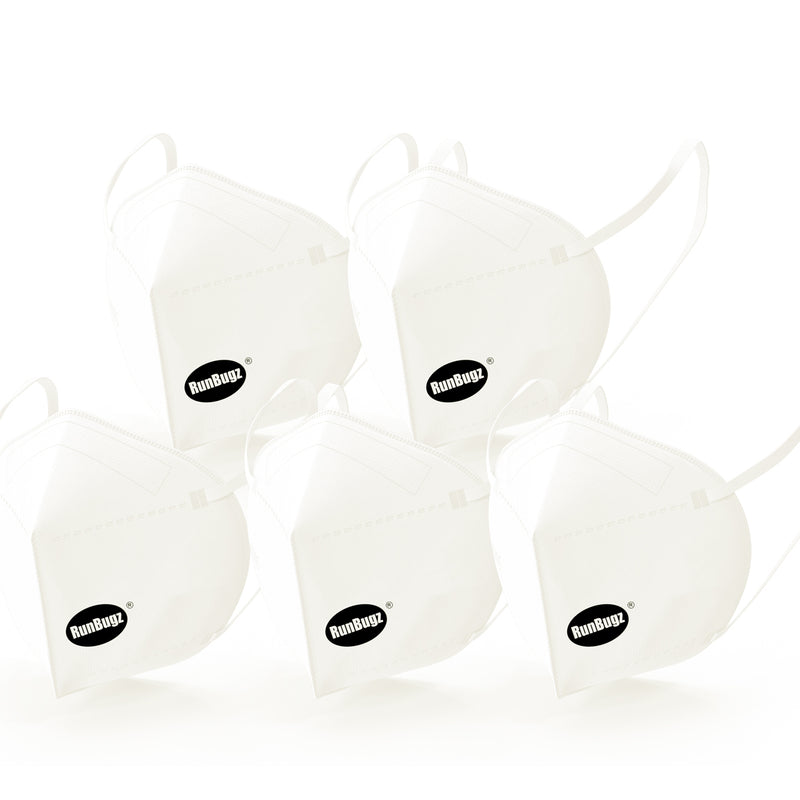 RunBugz White N-95 Face Mask With 5 Layer Protection
