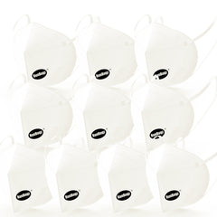 RunBugz White N-95 Face Mask With 5 Layer Protection, (Pack of 10)
