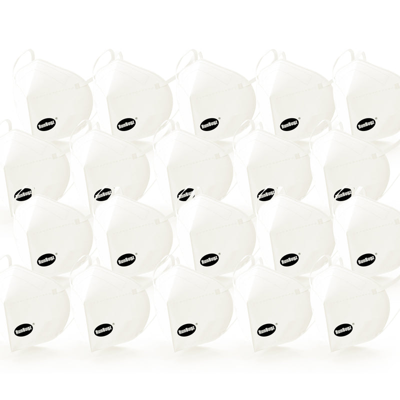 RunBugz White N-95 Face Mask With 5 Layer Protection