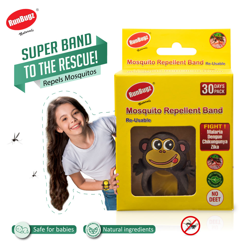 Mosquito Repellent Reusable Bands for Kids, Monkey