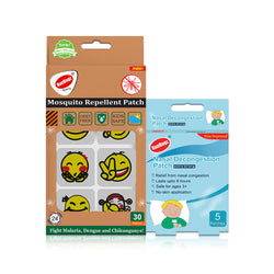 Mosquito Repellent Patches (Pack of 30), Nasal Decongestion Patches (Pack of 5)