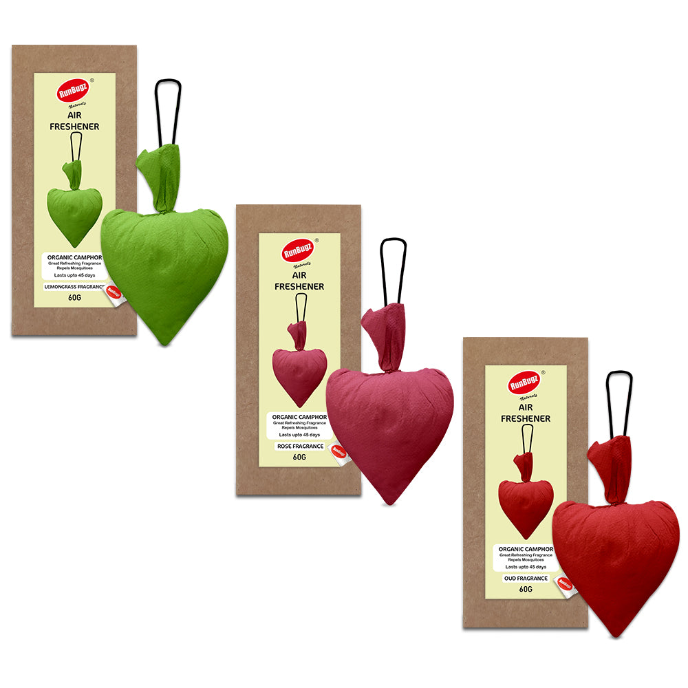 Camphor Air Freshener Hearts (Pack of 3 combo)