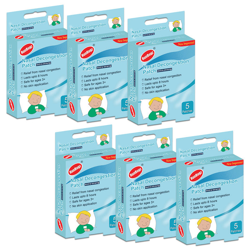 Nasal Decongestion Patches, 5 Patches (Pack of 6)