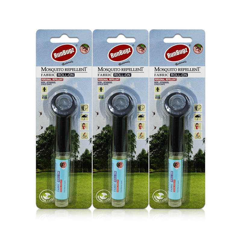 Runbugz Mosquito Repellent Fabric Roll-on (Pack of 3)
