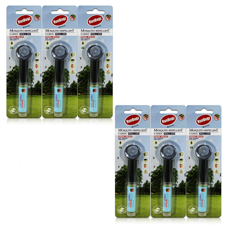 Runbugz Mosquito Repellent Fabric Roll-on (Pack of 6)