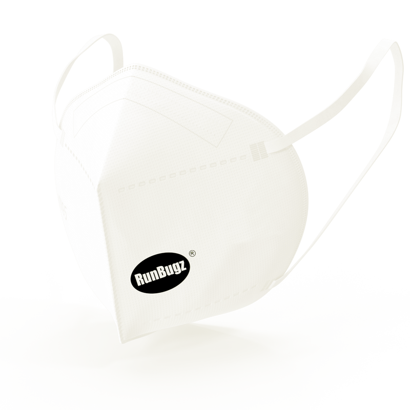 RunBugz White N-95 Face Mask With 5 Layer Protection