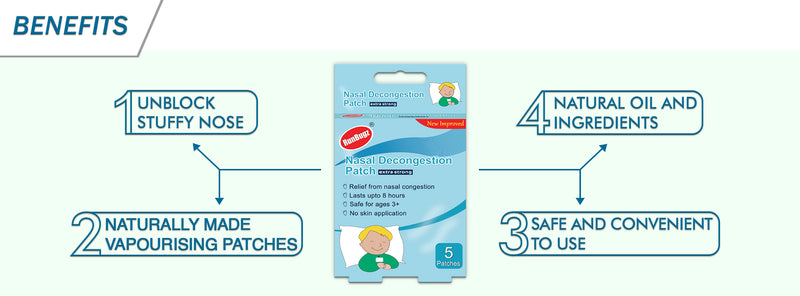 Nasal Decongestion Patches, 5 Patches (Pack of 6)