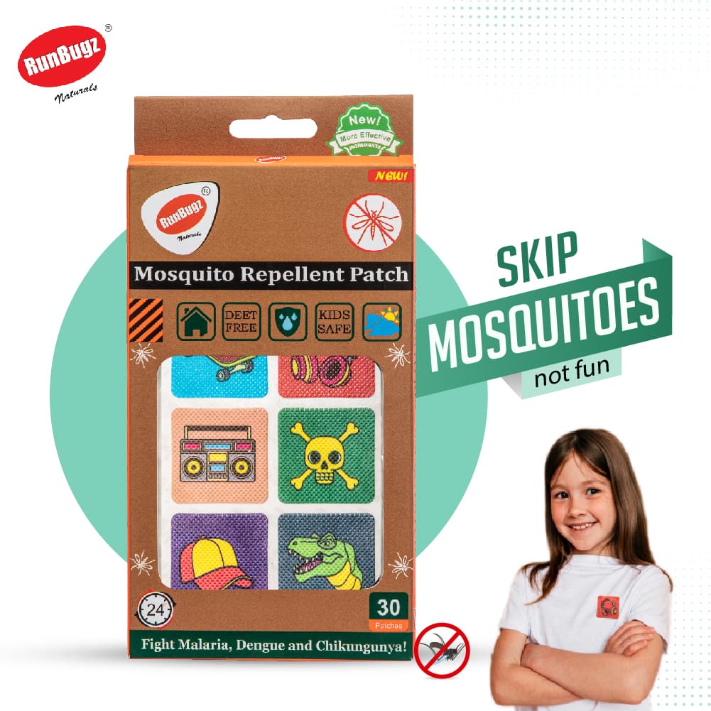 Mosquito Repellent Patches, 80s Printed, 30 patches
