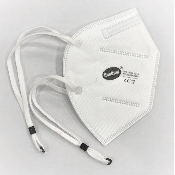 RunBugz White N-95 Headloop Mask With 5 Layer Protection (Pack of 1)